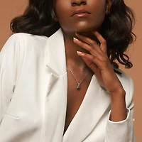 Julianna B Sterling Silver Created Emerald Pendant