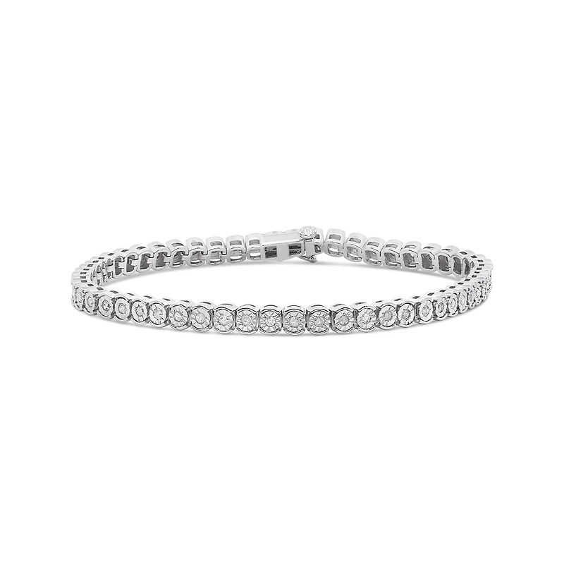 Sterling Silver 0.95CTW Diamond Tennis Bracelet