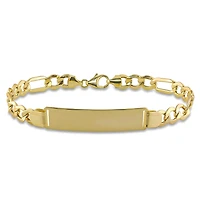 Julianna B 10K Yellow Gold 8" 8MM Figaro Link ID Bracelet