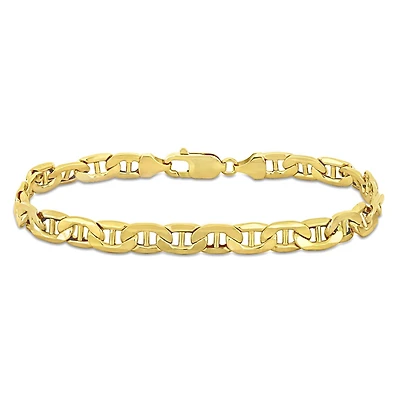 Julianna B 10K Yellow Gold 9" 7MM Mariner Link Bracelet