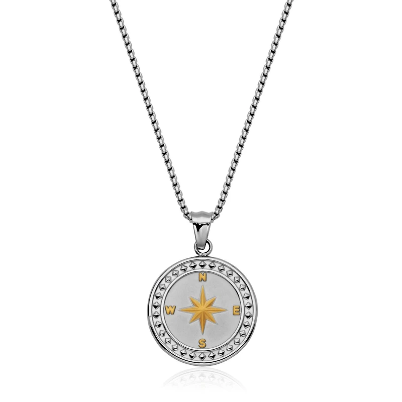 SteelX Stainless Steel Compass Pendant
