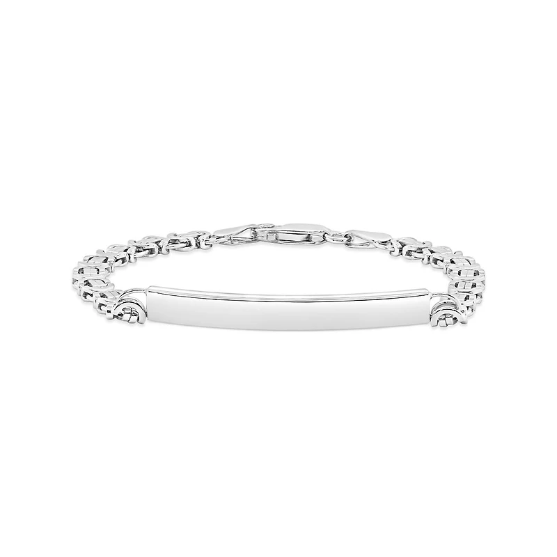 Sterling Silver 8.5" Bizantina Link ID Bracelet