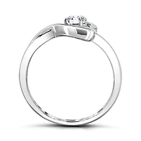 Sterling Silver White Topaz Infinity Heart Ring
