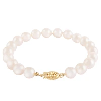 14K Yellow Gold 7-8mm 7.25" Akoya Pearl Bracelet