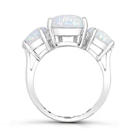Sterling Silver Created Opal Ring