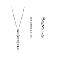 Sterling Silver Cubic Zirconia Pendant and Earring Set