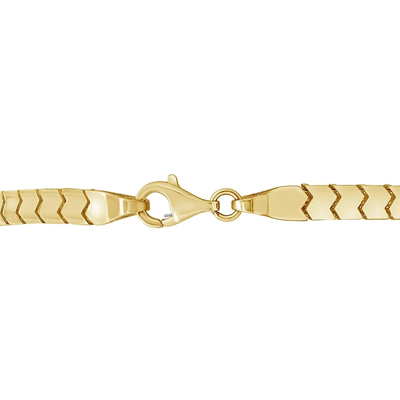 10K Yellow Gold 7.5" 3D Wave Link Bracelet
