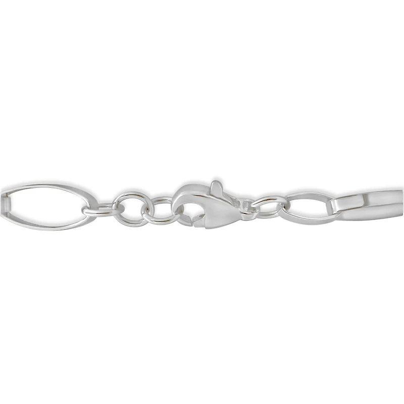 10K White Gold 7.5" Oval Paperclip Link Bracelet