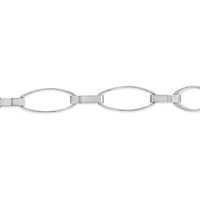10K White Gold 7.5" Oval Paperclip Link Bracelet