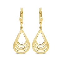 10K Yellow Gold Pear Tear Drop Earrings