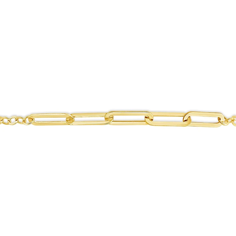 10K Yellow Gold 8.5" Paperclip Link Anklet