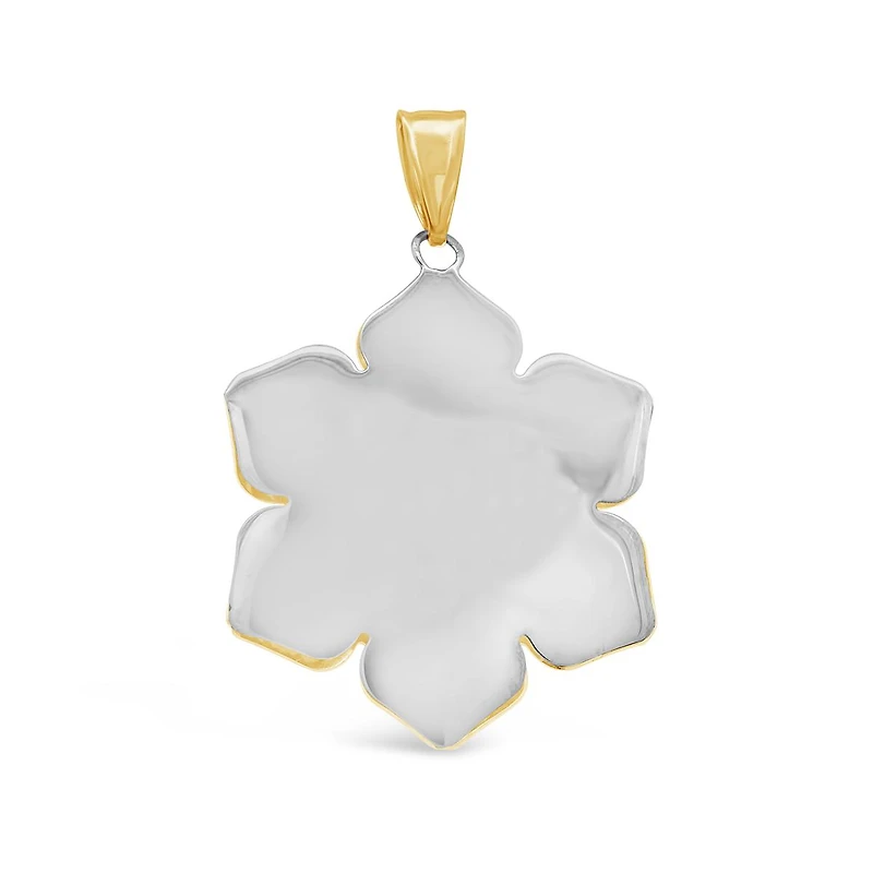 10K Yellow & White Gold Snowflake Pendant (Chain Not Included)