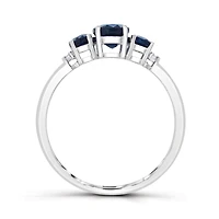 14K White Gold Sapphire & Diamond Ring