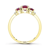14K Yellow Gold Ruby and Diamond Ring