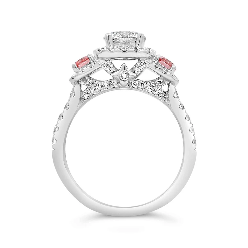Jenny Packham 18K White Gold Lab Grown 1.75CTW White & Pink Diamond Bridal Ring