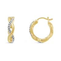 Infinite Love 10K Yellow Gold Diamond Hoop Earrings
