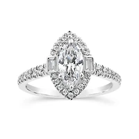Jenny Packham 18K White Gold Lab Grown 1.50CTW Marquise Diamond Bridal Ring