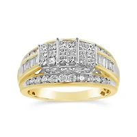 10K Yellow Gold 1.00CTW Princessa Diamond Ring