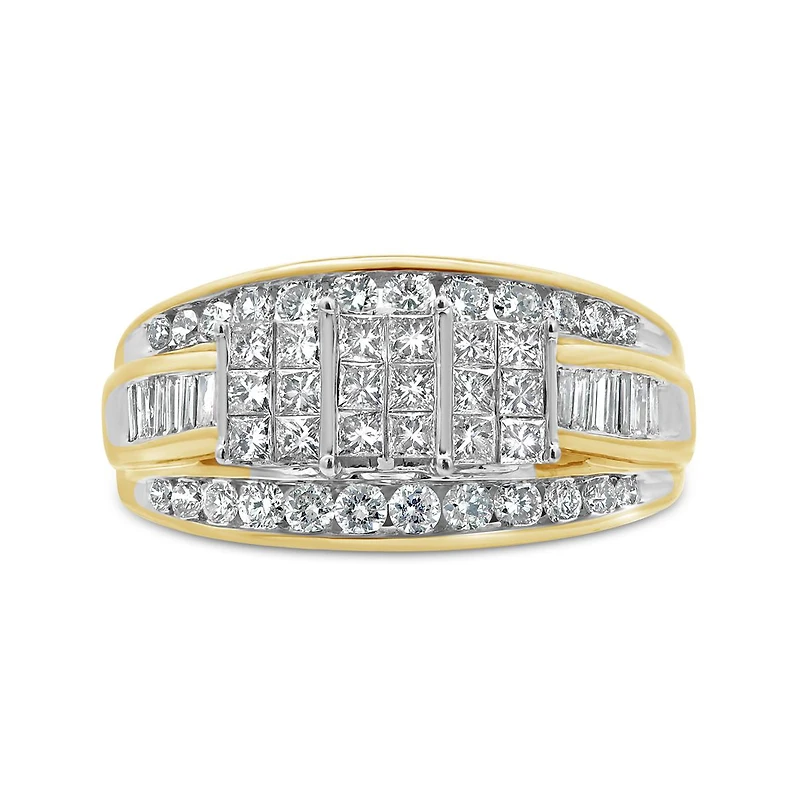 10K Yellow Gold 1.00CTW Princessa Diamond Ring