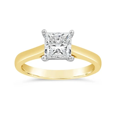 New Brilliance 14K Yellow Gold Lab Grown 1.50CT Princess Cut Diamond Ring
