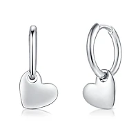 Sterling Silver Heart Hoop Earring