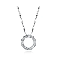 Sterling Silver Cubic Zirconia Round Twisted 19" Pendant