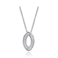 Sterling Silver Cubic Zirconia Marquise Twisted 19" Pendant