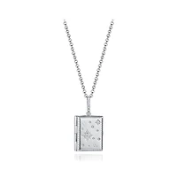 Sterling Silver Cubic Zirconia Celestial 19" Book Locker Pendant