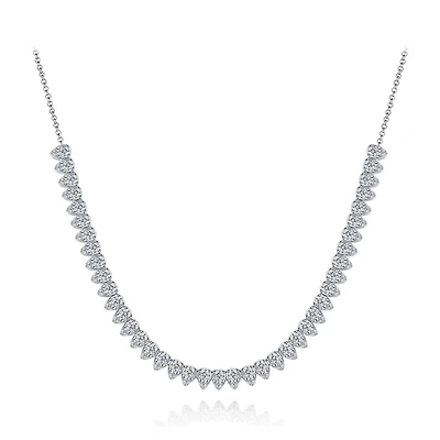 Sterling Silver Cubic Zirconia Tear Drop Necklace