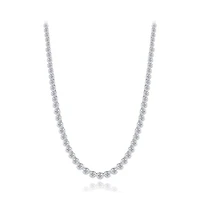 Sterling Silver Cubic Zirconia Adjustable Choker Necklace