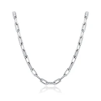 Sterling Silver 18" Cubic Zirconia Paperclip Link Necklace