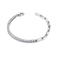 Sterling Silver 8" Cubic Zirconia Bracelet