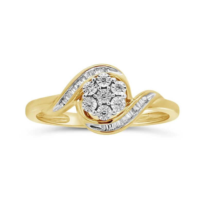10K Yellow Gold Diamond Promise Ring