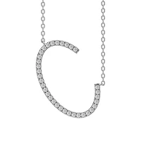 New Brilliance Sterling Silver Lab Grown 0.75CTW Diamond Initial "C" Necklace