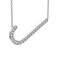 New Brilliance Sterling Silver Lab Grown 0.75CTW Diamond Initial "J" Necklace