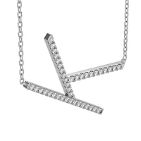 New Brilliance Sterling Silver Lab Grown 0.75CTW Diamond Initial "K" Necklace