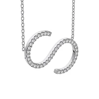 New Brilliance Sterling Silver Lab Grown 0.75CTW Diamond Initial "S" Necklace