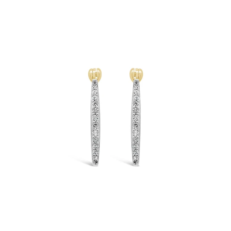 10K Yellow Gold 0.12CTW Diamond Square Shape Hoop Earrings