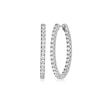 Sterling Silver Cubic Zirconia Hoop Earrings