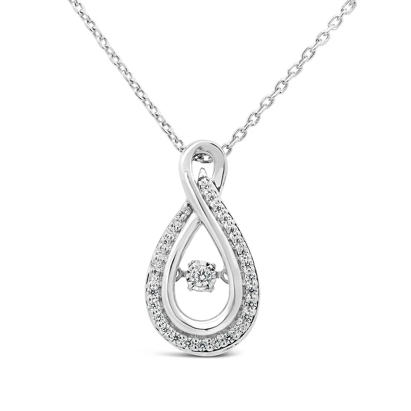 Dancing Diamonds Sterling Silver 0.14CTW Diamond Pendant