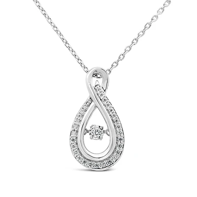 Dancing Diamonds Sterling Silver 0.14CTW Diamond Pendant