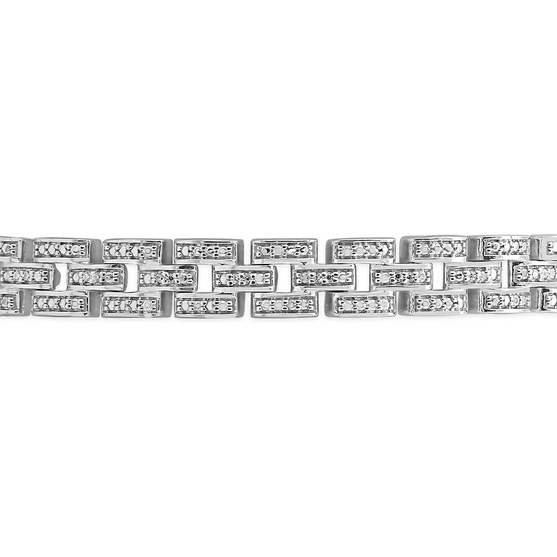 Sterling Silver 0.23CTW Diamond Link Bracelet