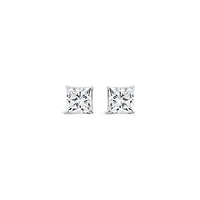 New Brilliance 14K White Gold Lab Grown 1.00CTW Princess Diamond Stud Earrings