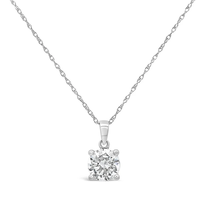 New Brilliance 14K White Gold Lab Grown 1.00CT Diamond Pendant