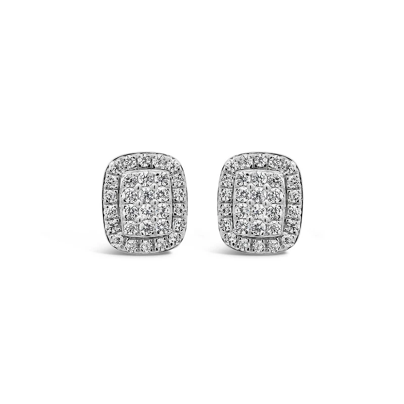 New Brilliance 10K White Gold Lab Grown 0.45CTW Diamond Fashion Stud Earrings
