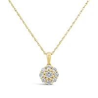 New Brilliance 10K Yellow Gold Lab Grown 0.50CTW Diamond Cluster Pendant