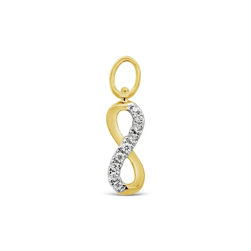 Charmables 10K Yellow Gold Diamond Infinity Interchangeable Charm