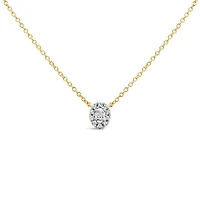 Charmables 10K Yellow Gold Diamond Oval Shaped Necklace