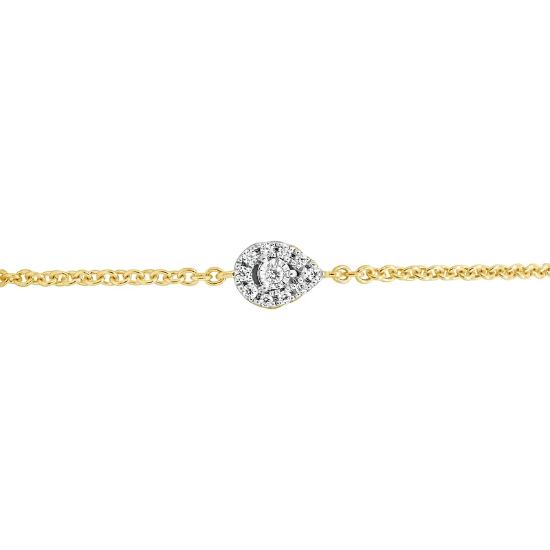 Charmables 10K Yellow Gold Pear Shaped Diamond Bracelet