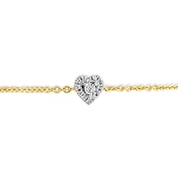 Charmables 10K Yellow Gold Heart Shaped Diamond Bracelet